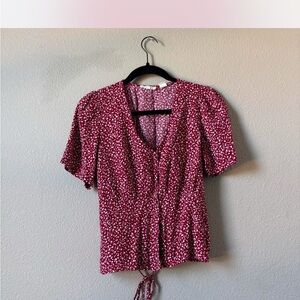 Floral Red Women's Top